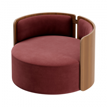 Кресло крутящееся Lagom 800 (бордовый FiberGuard, орех)