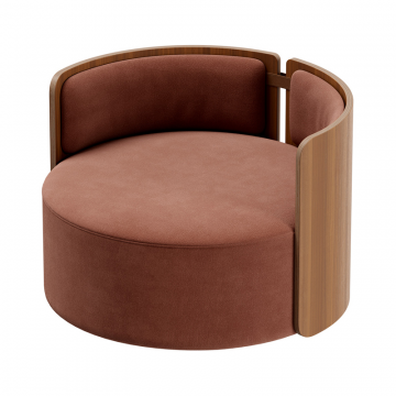 Кресло крутящееся Lagom 800 (сиена FiberGuard, орех)