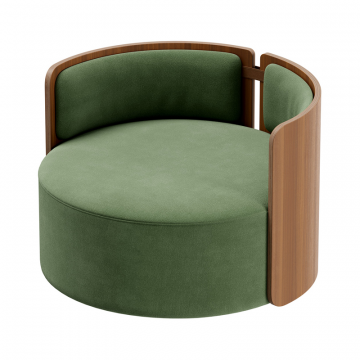 Кресло крутящееся Lagom 800 (зелено-голубой FiberGuard, орех)