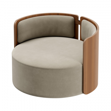 Кресло крутящееся Lagom 800 (светло-бежевый FiberGuard, орех)