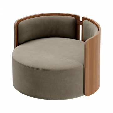 Кресло крутящееся Lagom 800 (серо-зеленый FiberGuard, орех)