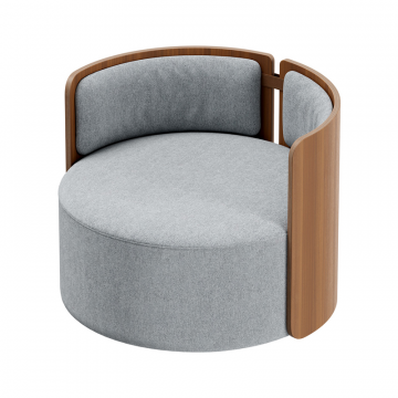 Кресло крутящееся Lagom 800 (светло-серый твид, орех)