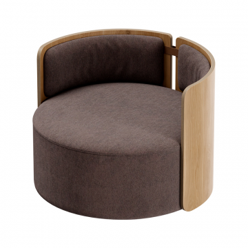 Кресло крутящееся Lagom 800 (шоколад твид, натуральный дуб)