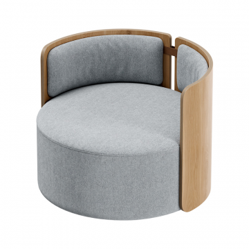 Кресло крутящееся Lagom 800 (светло-серый твид, натуральный дуб)