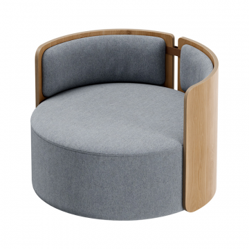 Кресло крутящееся Lagom 800 (серый твид, натуральный дуб)