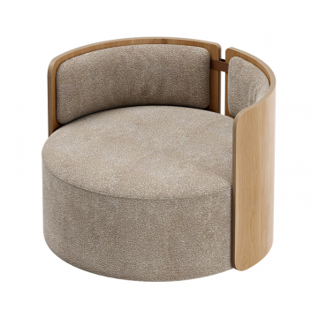 Кресло крутящееся Lagom 800 (бежевый букле, натуральный дуб)