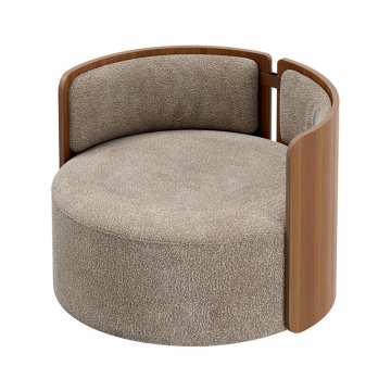 Кресло крутящееся Lagom 800 (бежевый букле, орех)