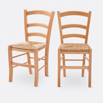 Комплект из 2 стульев с плетеным сидением Perrine  единый размер