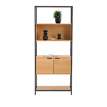 Этажерка модульная одна ниша и две дверки Volga бежевый