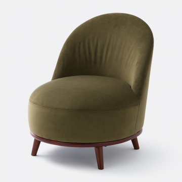 Кресло для отдыха из велюра Luly  единый размер зеленый