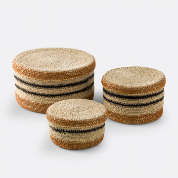 Комплект из трех корзинок с крышкой Saski  единый размер каштановый