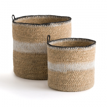 Комплект из двух плетеных настенных корзин Saski  единый размер бежевый