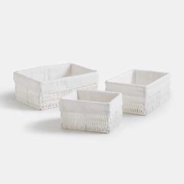 Набор из 3 прямоугольных корзин для бумаги Papeli  единый размер белый