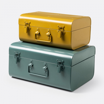 Набор из 2 сундучков из металла Masa  единый размер зеленый
