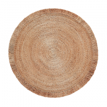Ковер из джута круглый с бахромой Aftas  diam 120 см бежевый