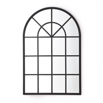 Зеркало в индустриальном стиле в форме окна Lenaig  единый размер черный
