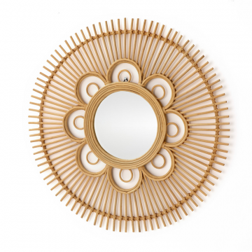 Зеркало из ротанга Nogu  единый размер бежевый