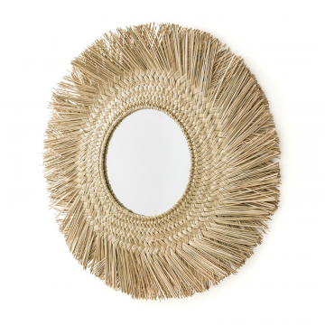 Круглое зеркало в форме солнца в гербарии 102 см Loully  единый размер бежевый
