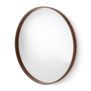 Зеркало круглое из орехового дерева 100 см Alaria  единый размер каштановый