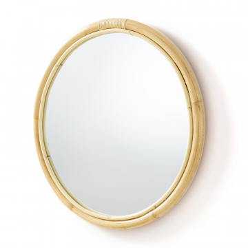 Зеркало круглое из ротанга 60 см Nogu  единый размер бежевый