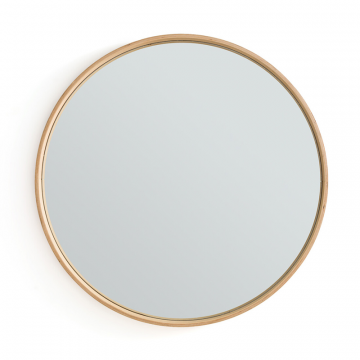 Зеркало круглое из дуба 80 см Alaria  единый размер каштановый