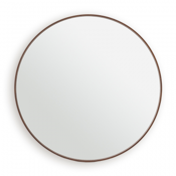 Зеркало круглое из орехового дерева 120 см Alaria  единый размер каштановый