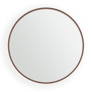 Зеркало круглое из орехового дерева 80 см Alaria  единый размер каштановый