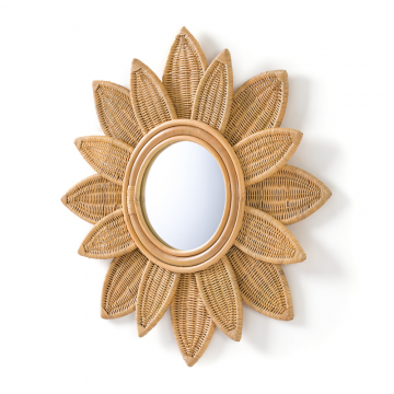 Зеркало из ротанга 60 см Nogu  единый размер бежевый