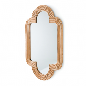 Зеркало с отделкой ротангом 120 x 73 см Rivia  единый размер бежевый