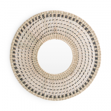 Зеркало круглое с плетеной отделкой 50 см Macio  единый размер бежевый