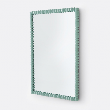 Зеркало с отделкой из гевеи с лаковым покрытием 615 x 915 см Lomia  единый размер зеленый