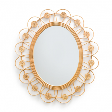Зеркало в форме цветка из ротанга Ramza  единый размер бежевый