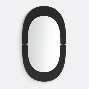 Зеркало овальное с отделкой из металла Cory  единый размер черный