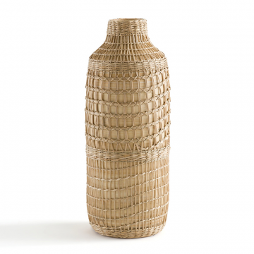 Ваза декоративная из плетеного разноцветного бамбука Plooming  единый размер бежевый