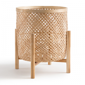 Кашпо на ножках из бамбука 40 см Bambu  единый размер бежевый