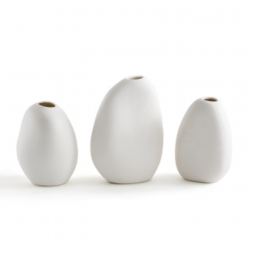 Комплект из трех керамических ваз высота 951012 см Hedna  единый размер белый