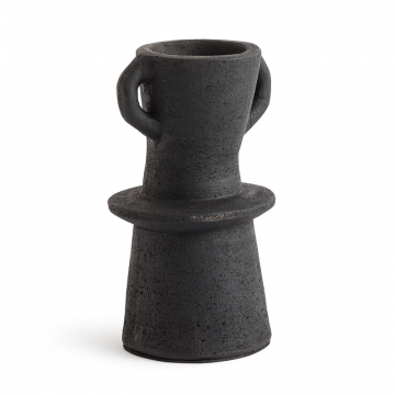 Ваза декоративная из обожженной глины В24 см Kuro  единый размер черный