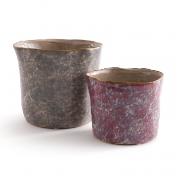 Комплект из двух кашпо из керамики 13 и 17 см Oasia  единый размер фиолетовый