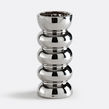 Ваза из керамики с эффектом покрытия хромом В19 см Fario  единый размер серый