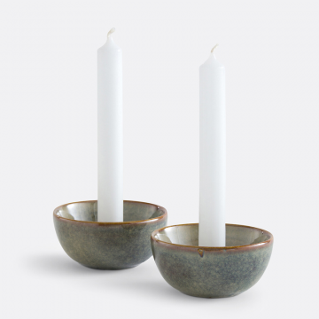 Комплект из двух подсвечников из керамики Nelina  единый размер бежевый