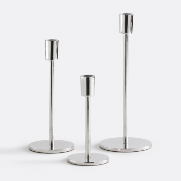 Комплект из трех подсвечников из хромированного алюминия Oror  единый размер серый