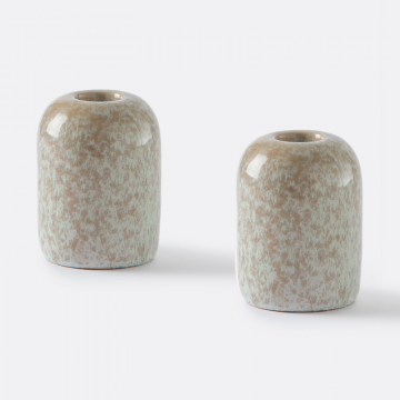 Комплект из двух подсвечников с покрытием отражающей эмалью Alta  единый размер бежевый