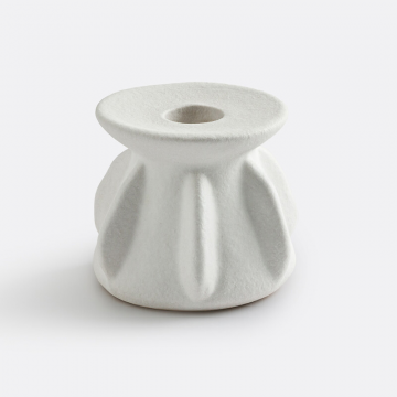 Подсвечник из рифленой керамики В7 см Ilia  единый размер белый