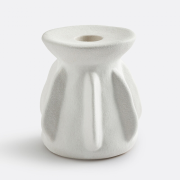 Подсвечник из рифленой керамики В95 см Ilia  единый размер белый