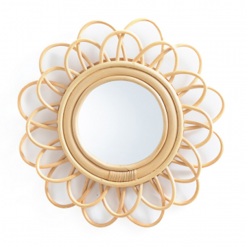 Зеркало из ротанга в форме двойного цветка 35 см Nogu  единый размер бежевый