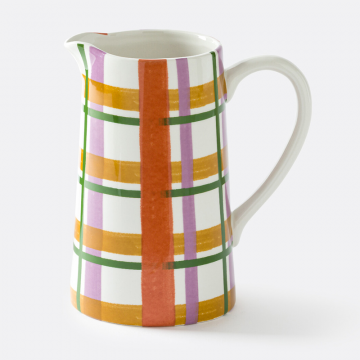 Кувшин из фаянса с узором в клетку Kael  единый размер разноцветный