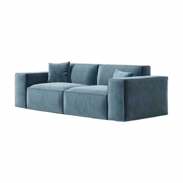 Диван Quadrum серо-голубой велюр ( в ткани 1 категории )