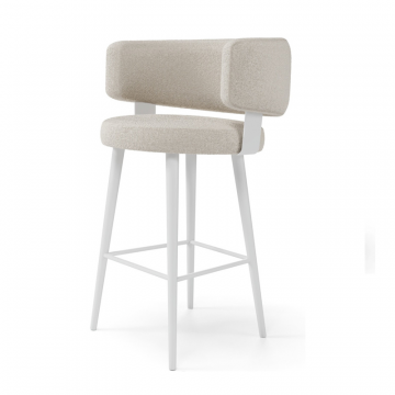 Стул барный Naomi белые опоры  ( в ткани 1 категории)