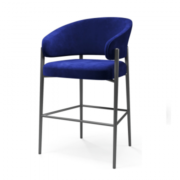 Барное полукресло LINDA на черных опорах  ( в ткани 1 категории)