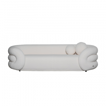 ZW-22024 Диван трехместный иск.мех белый 229*95*61см